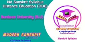 Burdwan University (B.U) MA Sanskrit syllabus-Distance Education (DDE)